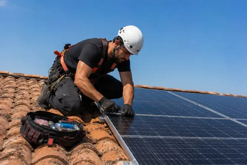 Maintenance et monitoring de panneaux solaires au Grand-Village-Plage