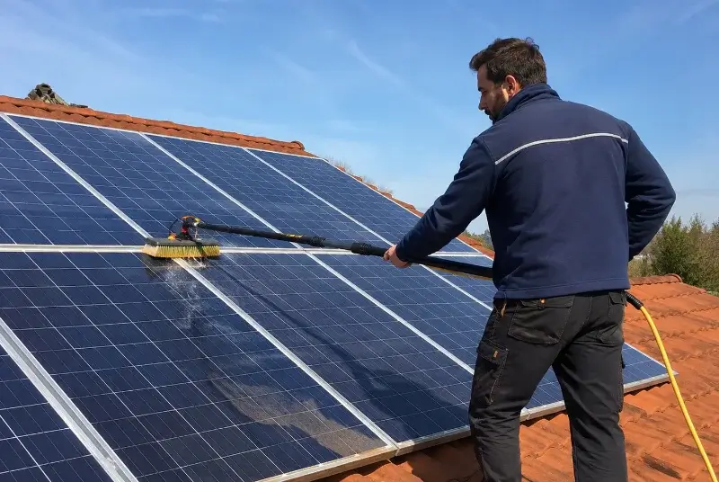 Nettoyage et entretien de panneaux solaires au Grand-Village-Plage